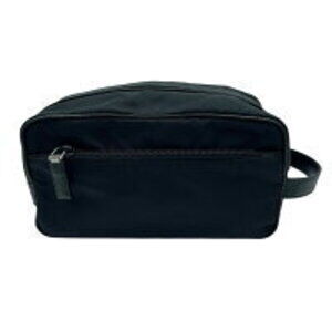 Prada Nylon Travel Leather AT Black Pouch Re